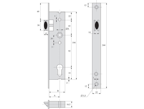 Fechadura Retorno 1 Ponto com Chave 39 Mm Stremler 2241.39.0 ASSA ABLOY