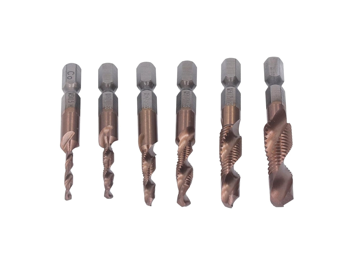 Ponteira Tátil Hexadecimal Ti Para Ferramenta De Perfuração De Aço, 6 Peças M3-m10