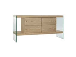 Buffet de Vidro em Mdf Marrom Claro, 160x45x80cm ALEXANDRA HOUSE LIVING