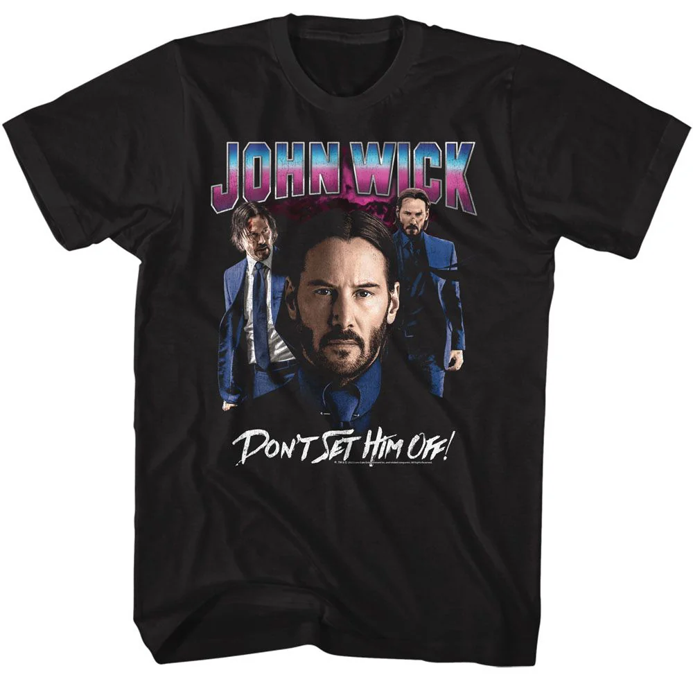 Unisex Adult T-shirt Rockinstone John Wick Shiny Lighting No Gun Black Sizexxl