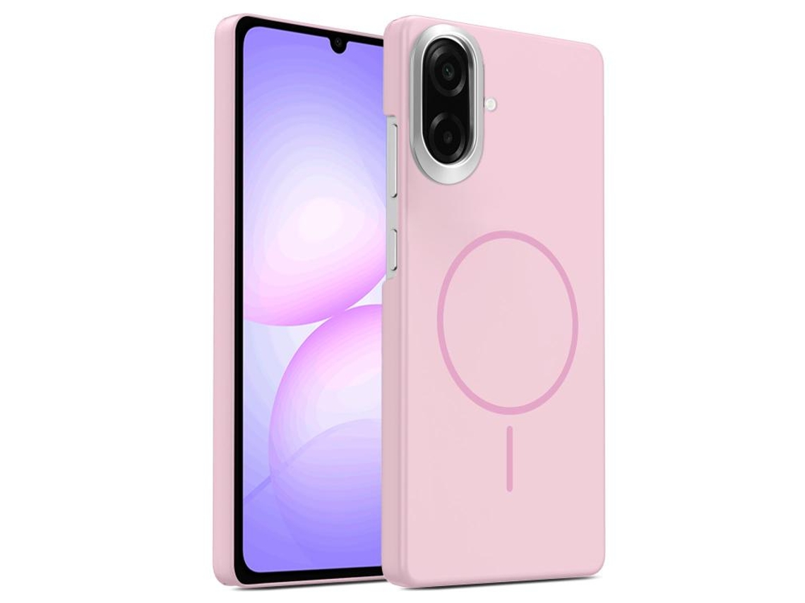 Capa Para Samsung Galaxy A07 5g Fina Circular Magsafe À Prova De Choque Dourada Em Policarbonato Rosa