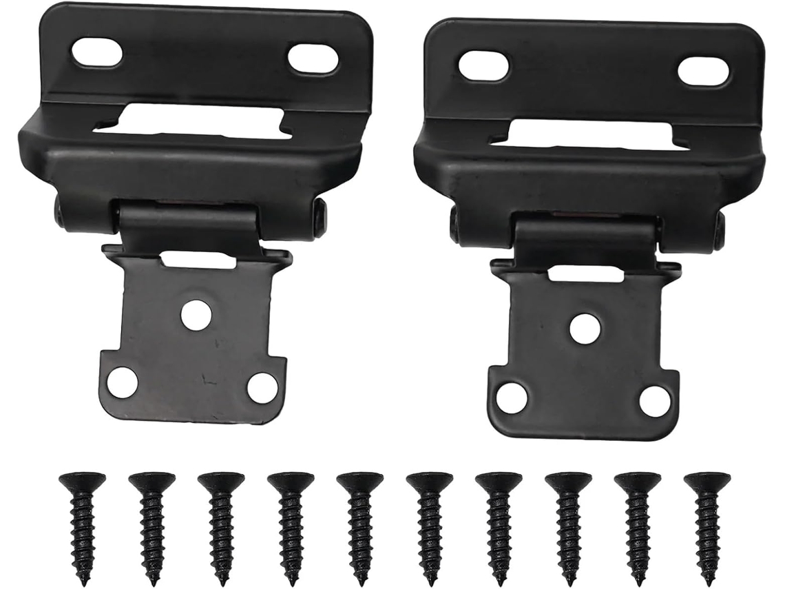 Dobradiças De Sobreposição Para Armários, Dobradiças Com Fechamento Suave, Em Aço, Nas Cores Preto E Prata, Dobradiças