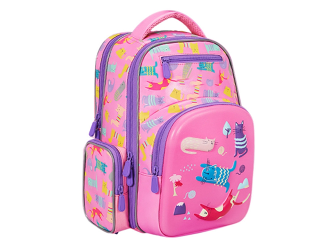 Mochila Escolar para Niños com Tecnologia de Compressão 3d Sem Pressão e Múltiplos Compartimentos Rosa Tamanho S