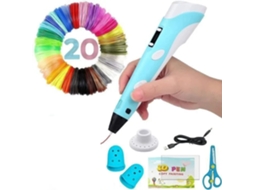 Caneta 3d Com 60 Metros De Filamento Pla Azul