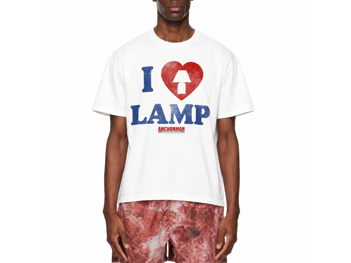 Rockinstone Anchorman Movie I Love Lamp White Adult T-shirt Size:xxxl