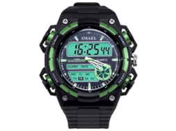 Relógio Sport Masculino Impermeável de Quartzo Led com Alarme e Calendário Verde