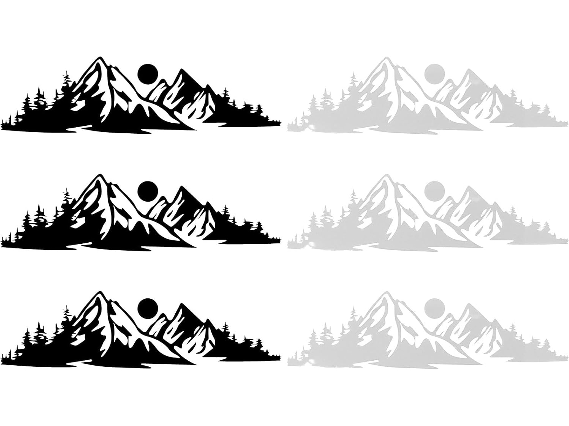 Conjunto De 6 Adesivos Para Carro Com Estampa De Montanha E Floresta