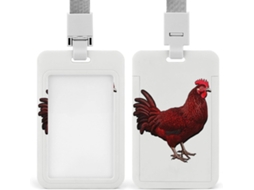 Porta Crachá Red Chicken, Protetor De Cartão Vertical Com Cordão, Capa Plástica Impermeável, Estojo Crachá,