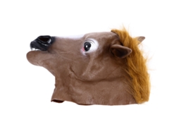 Walshlxq disfraz de Cabeça de Cavalo Marrom Confortável Durável Realista para Festa e Halloween