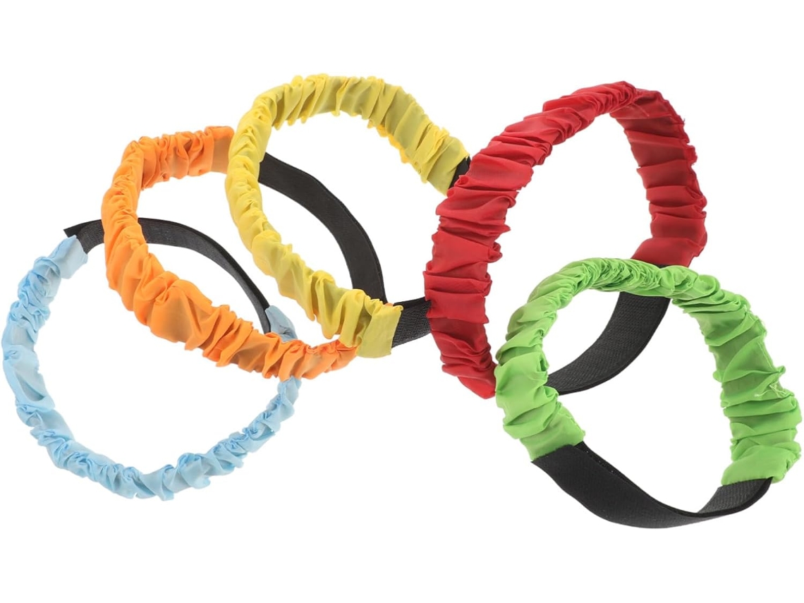 Conjunto De 5 Faixas Elásticas Ajustáveis Para Corrida Três Pernas, Em Pp, Adultos, Ideais Jogos Ao Ar Livre