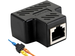 Divisor Rj45, De Cabo Ethernet 1 Para 2, Adaptador Tomada Dupla, Unidade Dupla Porta Lan, Rj45 Cat5, Cat5e, Cat6, Cat7 (preto)-aquaforge