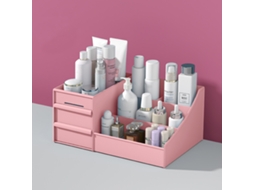 Caixa organizadora Maquiagem rosa de grande capacidade (26x16x11,8cm)