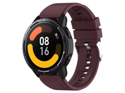 Bracelete para Samsung Galaxy Watch XIAOMOYU em Silicone com Cabeça Saliente e Fivela Prata (20mm) Vermelho Vinho