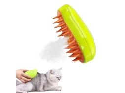 Escova a vapor Fasst 3 em 1 para gatos, autolimpante, macia, ideal para banho e higiene.