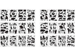 Conjunto de 24 Estênceis para Pintura de Mandala Perfeito para Desenhar Animais SFUSHOS