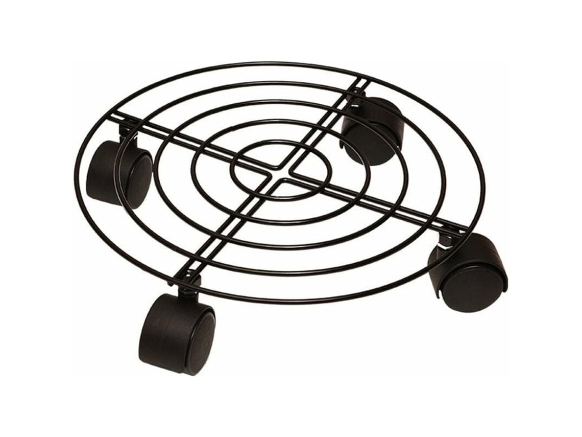 Kit De 2 Suportes De Vasos De Metal Com Rodas Para Uso Interior E Exterior