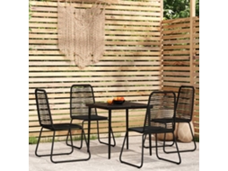5 Pcs Conjunto De Jantar Para Jardim Preto Dkd Home Decor