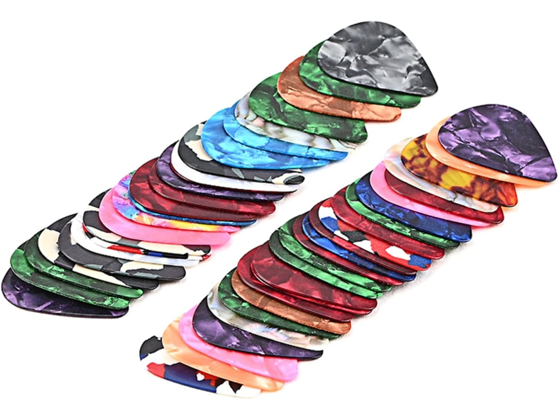 Palhetas De Celulose Coloridas Para Guitarra, Com Design Triangular, Para Guitarras Acústicas E Elétricas