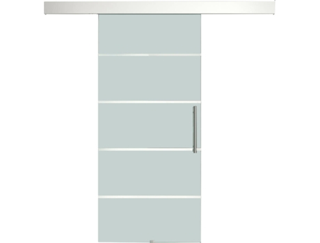 HOMCOM Porta de vidro deslizante Portas interiores Porta de celeiro Estilo celeire 75x210cm