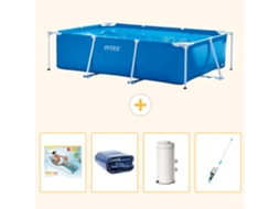 Intex Piscina Com Estrutura Retangular - 300x200x75 Cm - 5-peças S87