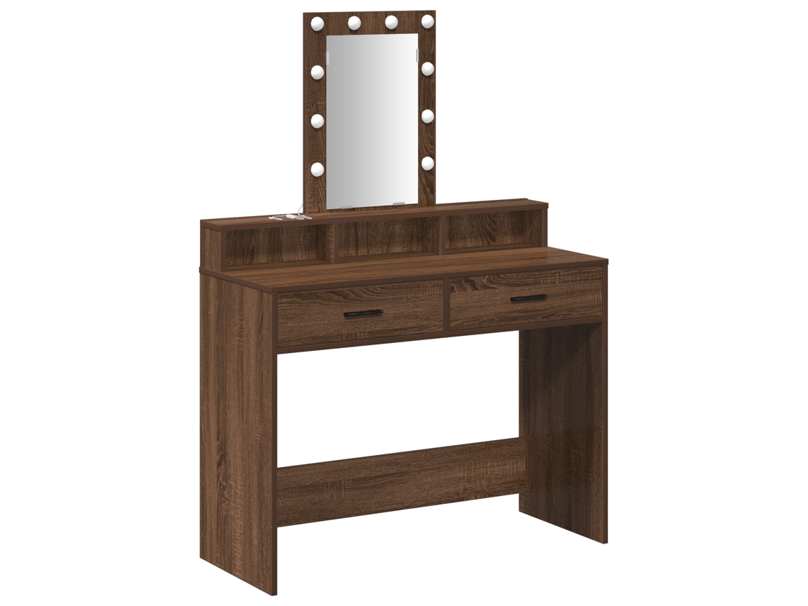 Conjunto 1 Mesa De Vestir Vidaxl Castanho Derivados De Madeira (100 X 41 X 140 Cm)
