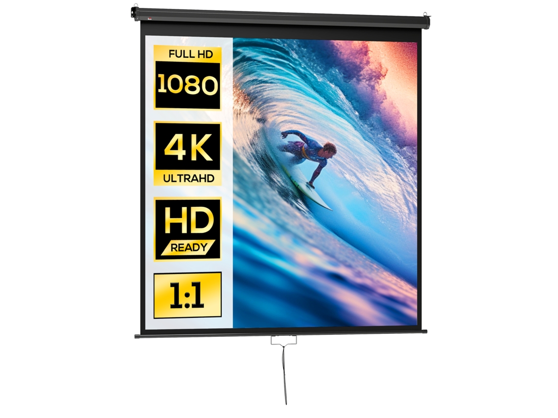 TV de 99 polegadas com tela de projeção 4K HD e projetor 1:1 (178x178 cm) com envio rápido