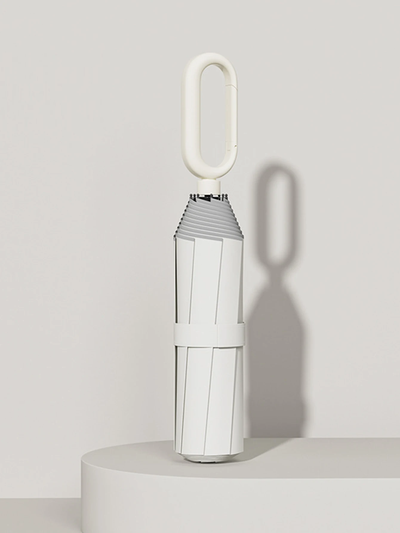 Guarda chuva MDUG resistente com cabo de fivela, faixa refletora (branco)