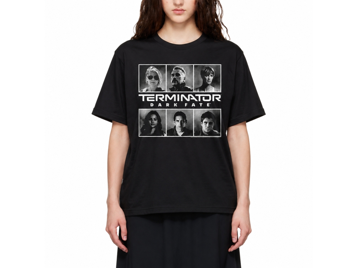 Rockinstone Terminator Dark Fate Groupshot Black Adult T-shirt Size:s