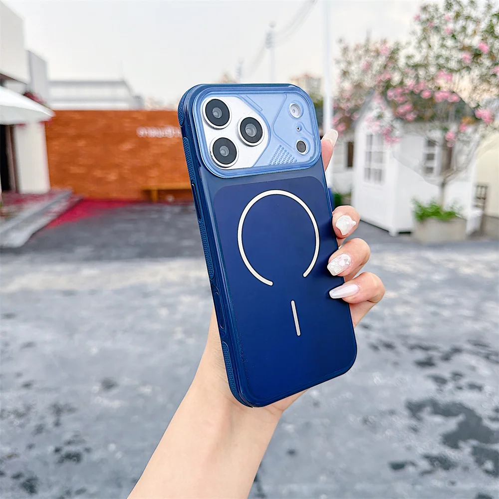 Capa Magnética Para Iphone 12 Pro Max (azul), Compatível Com Iphone, Capa Protetora À Prova De Choque.