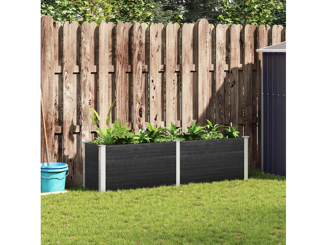 Vidaxl Canteiro Elevado De Jardim 200x50x54 Cm Wpc Cinzento
