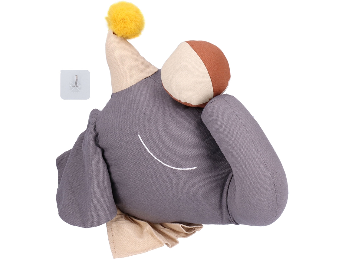 Primerox decoração de Parede Cabeça de Elefante de Pelúcia para Quarto Infantil Nursery Hanging Decor Cinza