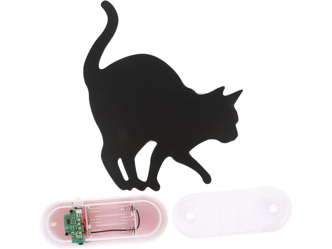 Luminária de parede LED em formato de gato com sensor SOM e luz noturna.