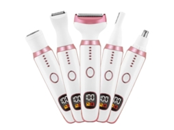 Aparador 5 em 1 Feminino Recarregável com Display Digital, para Rosto, Sobrancelhas, Nariz e Corpo, Depilação Multifuncional, Compacto, R STELASPLEN