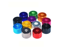 Conjunto De 10 Porcas Serrilhadas Alumínio M3 M4, 3mm E 4mm, Anodizadas, Com Rosca E Aperto Manual, Em 11 Cores Preto E