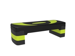 Step aeróbico com plataforma, altura ajustável em 3 níveis (10/15/20 cm), ideal para exercícios em casa, suporta até 150 kg.