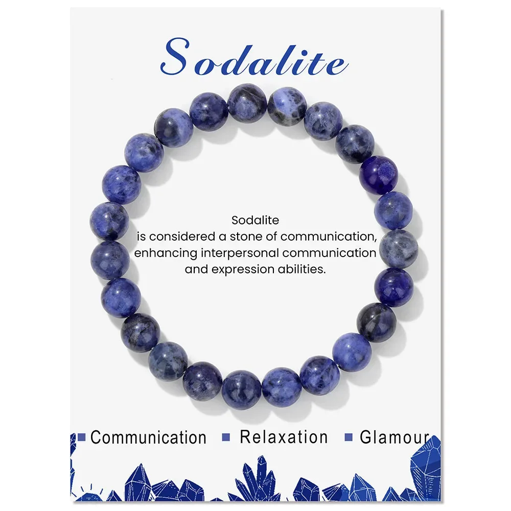 Pulseira de Hematita Magnética Natural , Joia para Meditação Dos Chakras MDUG (sodalita 23cm)