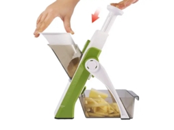Cortador de Legumes Multifuncional 5 em 1, Ajustável, Feito de Plástico e Aço Inoxidável MDUG (verde)