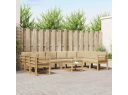 Vidaxl Conjunto De Sofás Para Exterior 11 Unid. Branco E Bege