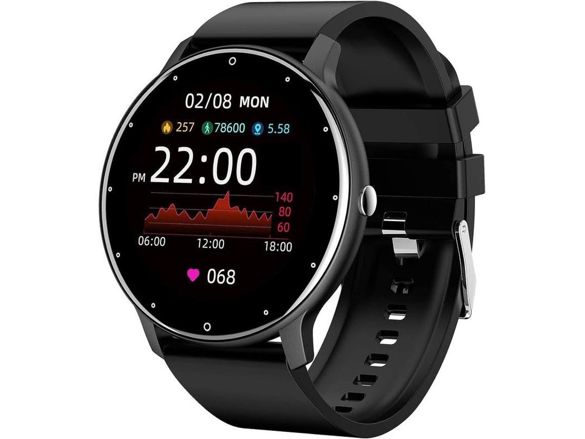 Smartwatch com monitor de frequência cardíaca, rastreador de atividades físicas, PDL, tela sensível ao toque de 1,28 polegadas e classificação IP67.