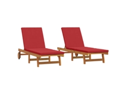 Maison Exclusive - Espreguiçadeira 2 Pcs Castanho Madeira Sólida De Acácia