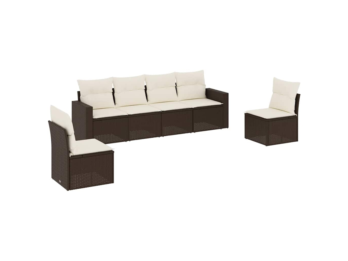 Garden Sofa Set, Garden Sofa Sets Vidaxl Marrom Rattan / Vime (n/a)