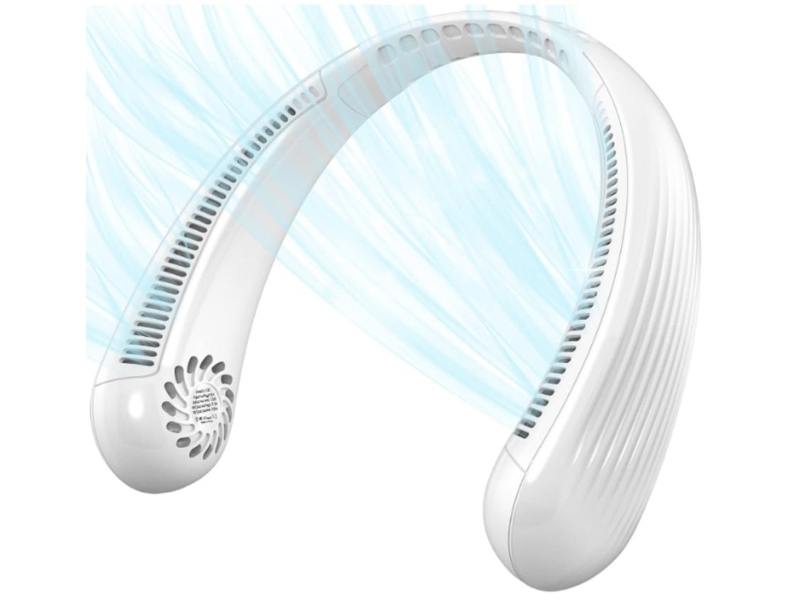 Ventilador de Pescoço Portátil, Tempo de Trabalho De 8 Horas, Ventilador de Pescoço Ajustável Com 3 Velocidades, Branco Yizhood