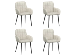 Conjunto 4 Cadeiras De Jantar Vidaxl Creme Veludo (57 X 50 X 85 Cm)