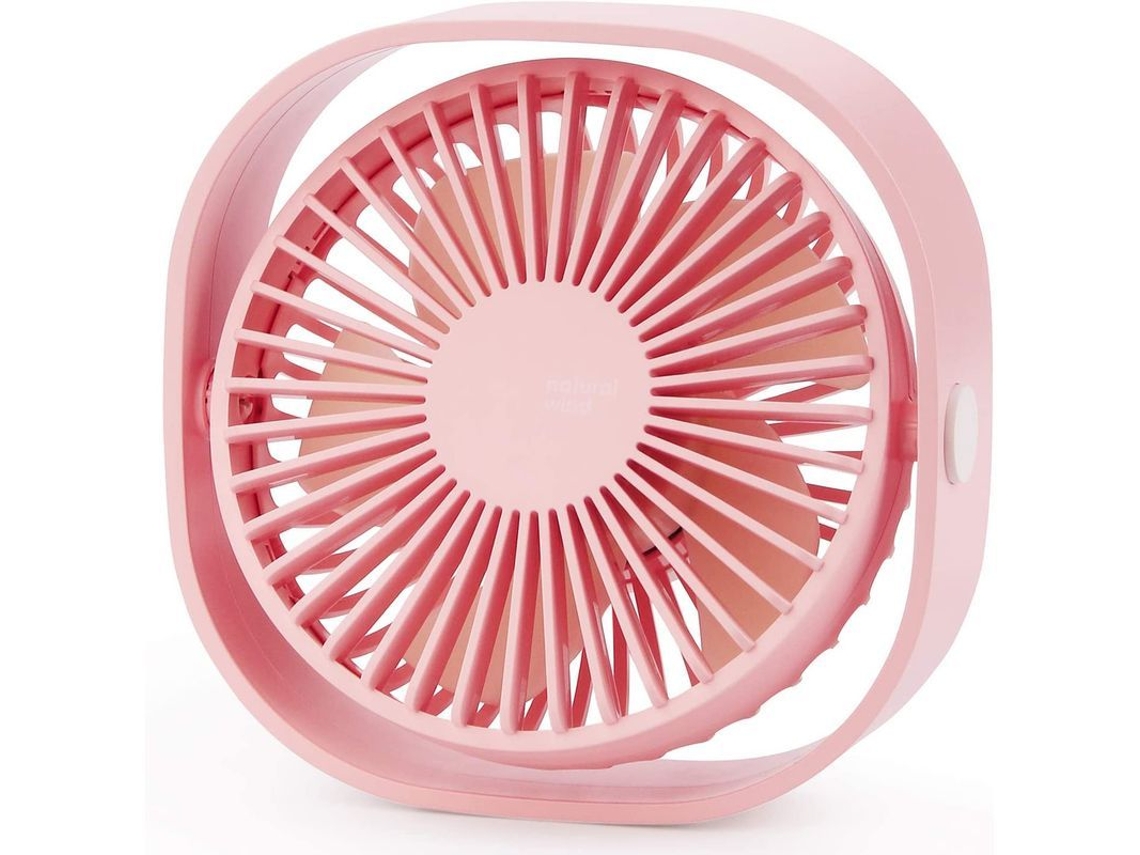 Ventilador de mesa portátil NOVA LINE recarregável, 14h, 4 níveis de vento, branco