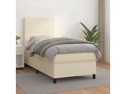 Box Spring Bed, Box Spring Beds Vidaxl Creme Couro Artificial (90 X 190 Cm)