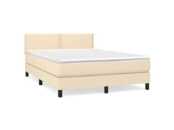Box Spring Bed, Box Spring Beds Vidaxl Creme Tecido (140 X 200 Cm)