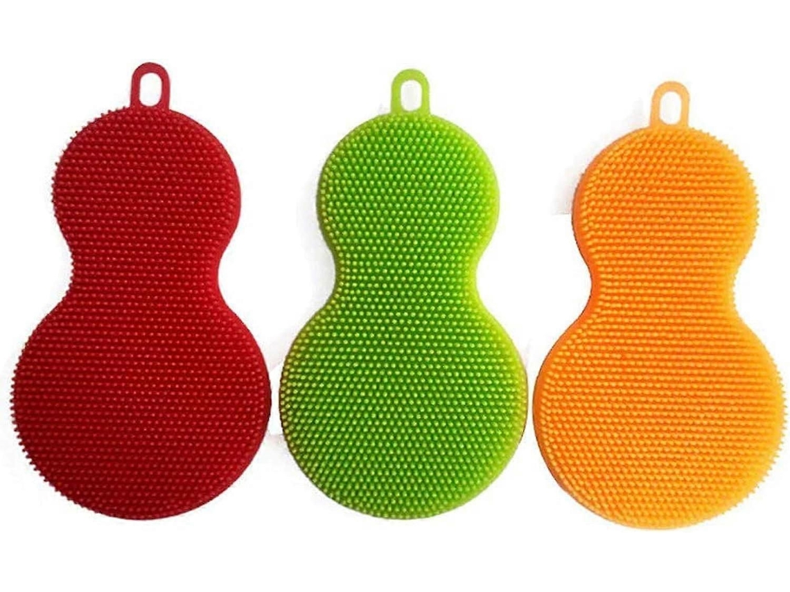 Escova De Silicone Para Lavar Louça (pacote Com 3)