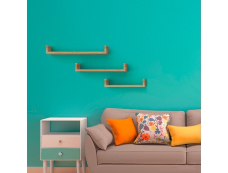 Conjunto de 3 prateleiras de parede de sala de estar prateleira moderna Calamita Maxi