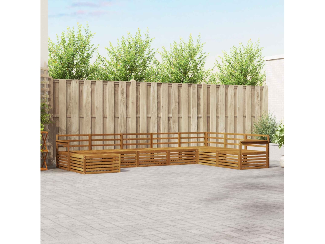 Vidaxl Conjunto De Sofás Para Exterior 8 Pcs Natural
