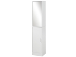 Coluna Casa de Banho Melamina de Madeira Cor Branco 32x28x162cm Kleankin